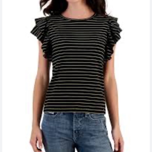 Tommy Hilfiger Tops - Tommy Hilfiger Metallic Flutter-Sleeve Top Size XL